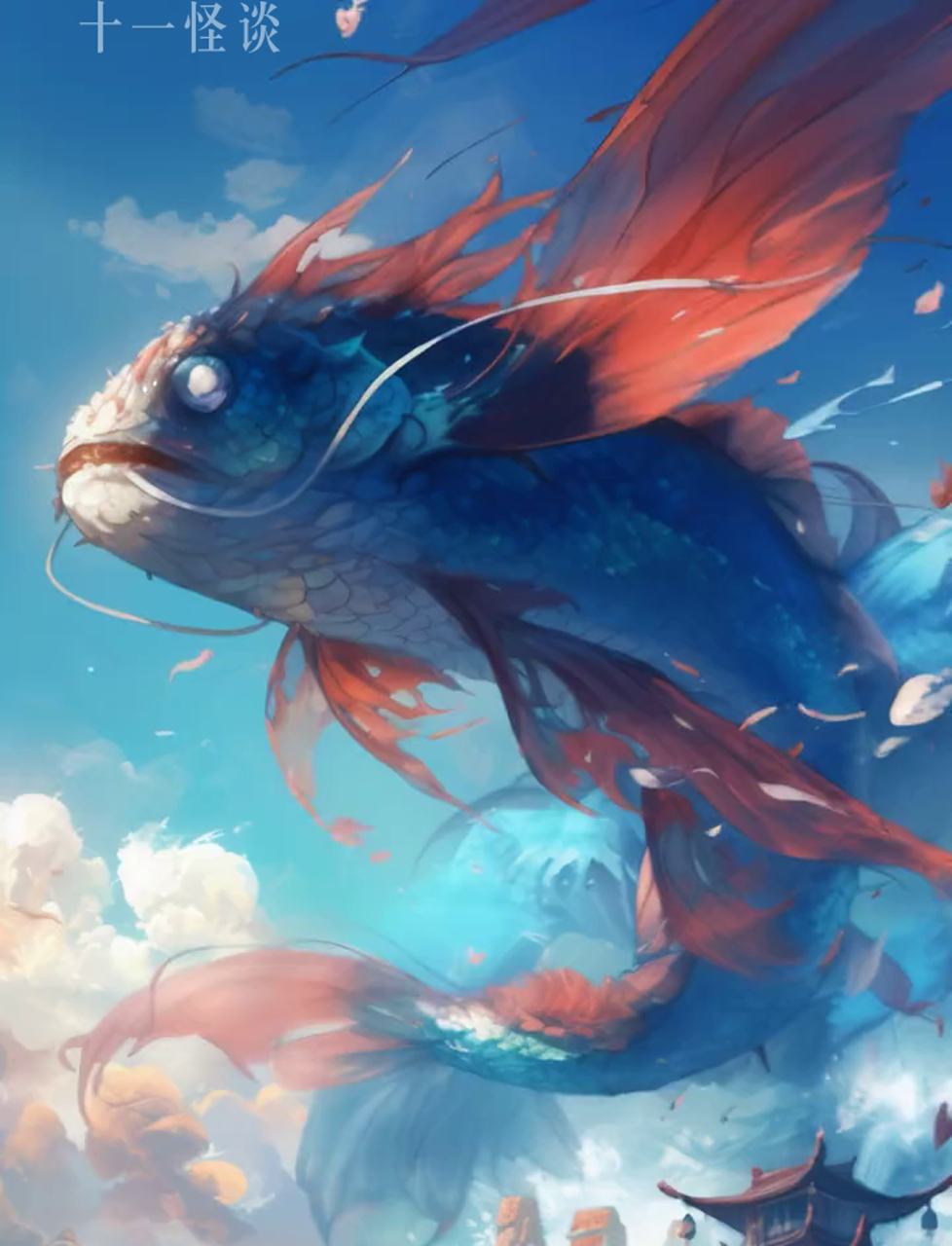 山海奇兽记|山海经里的蠃鱼:长着鱼身和鸟翅膀,叫声像鸳鸯,一出现就发大水!