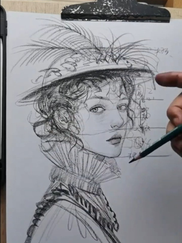 素描女人绘画欣赏