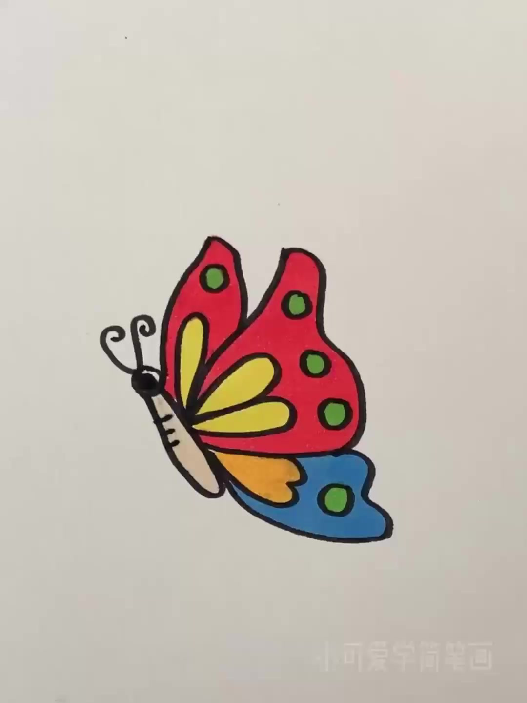 简单又可爱一学就会的蝴蝶简笔画,适合儿童和幼儿的简笔画教程