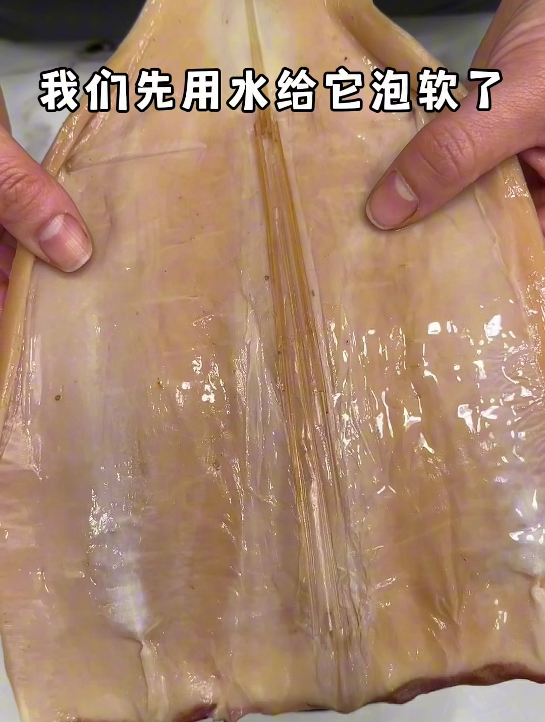 第一次见这种大号的鱿鱼干,怎么做好吃?配上白萝卜这样炖,真香