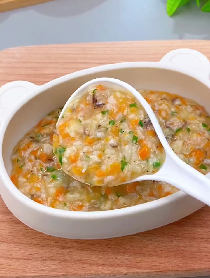 香菇虾皮粥,鲜美软糯 孩子爱吃