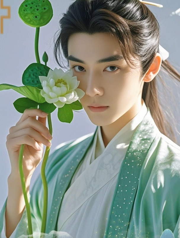 绿色系古风帅哥手机壁纸