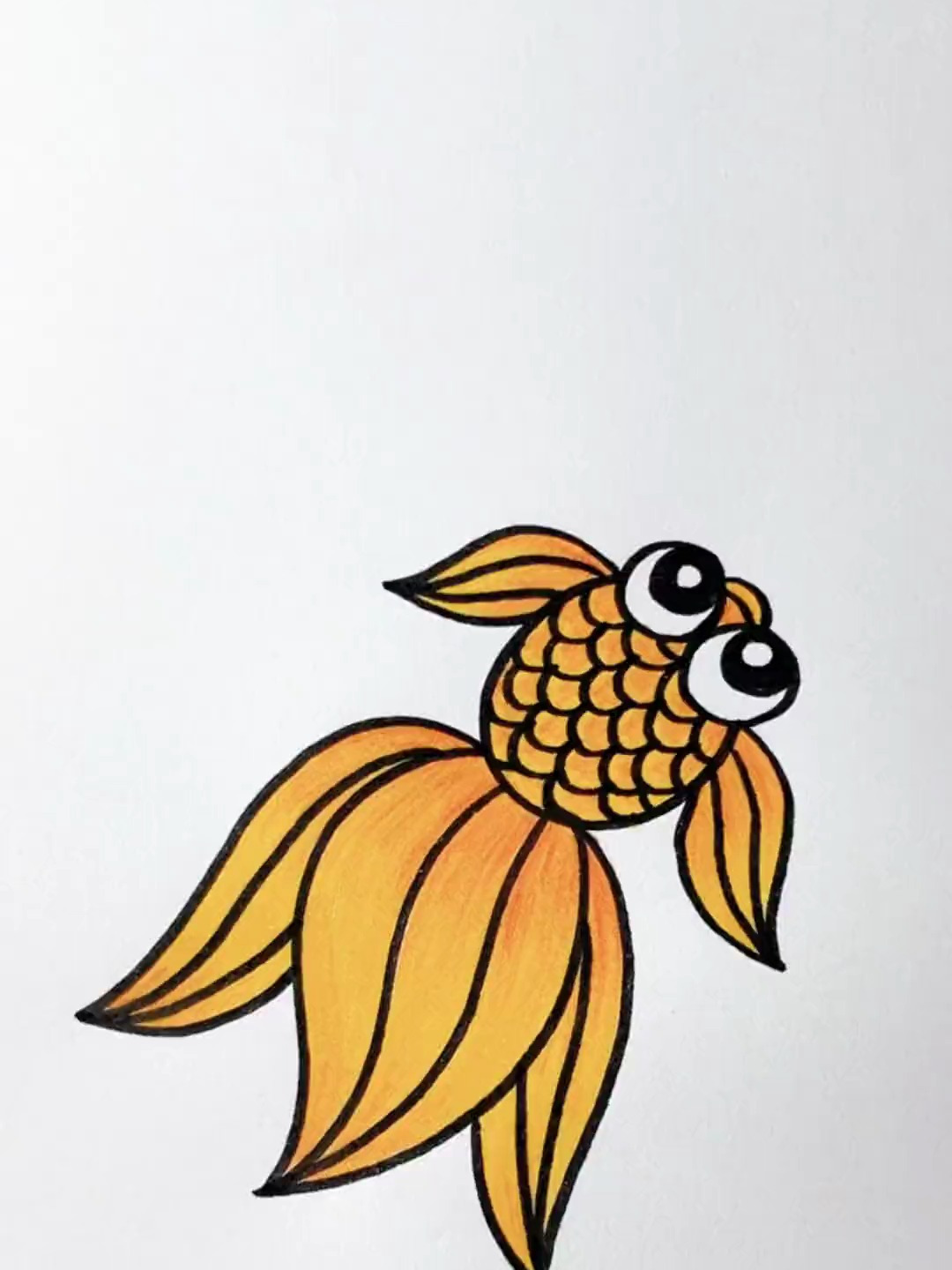 用数字8画一条小金鱼