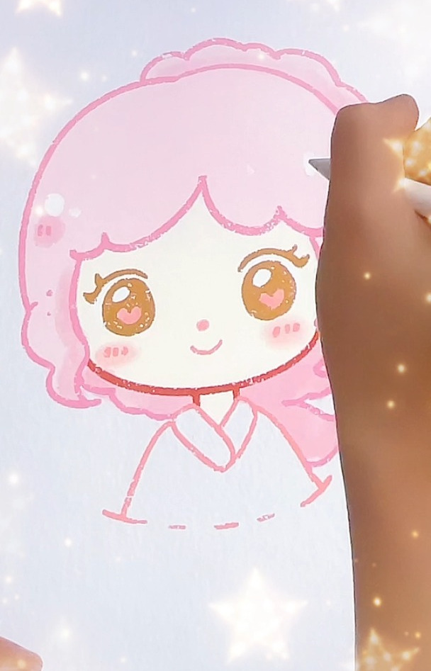 可爱萌萌卡通简笔画绘画教程,q版可爱卡通星座公主简笔画儿童画