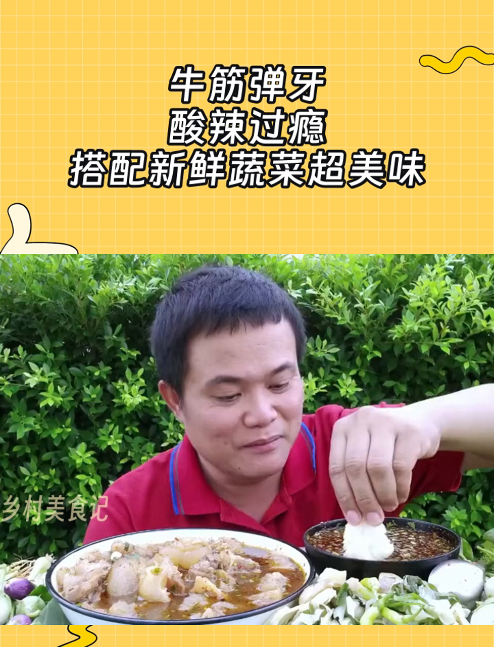 牛筋弹牙,酸辣过瘾,搭配新鲜蔬菜超美味