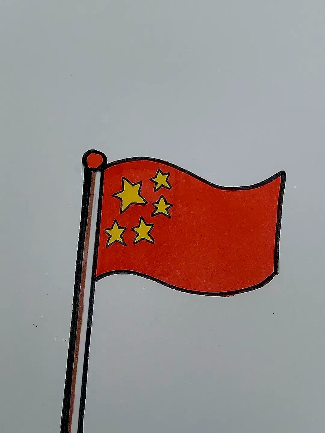 简单又好看的五星红旗简笔画教程来啦!