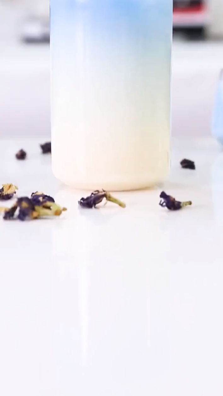 蝶豆花奶绿的做法免费奶茶饮品配方 美食 奶茶