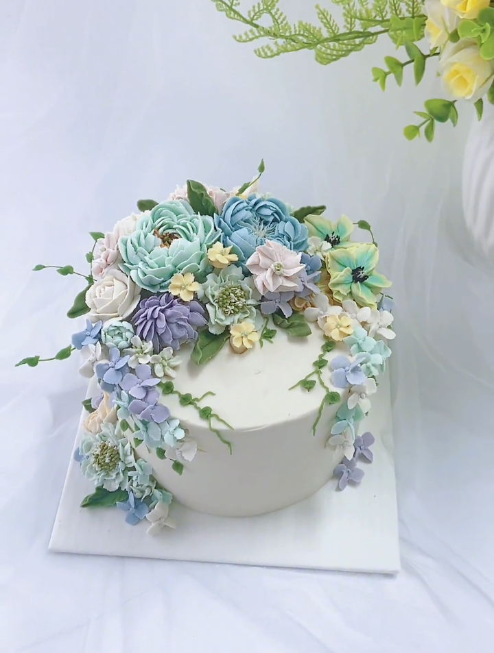 韩式裱花蛋糕～豆沙霜制作