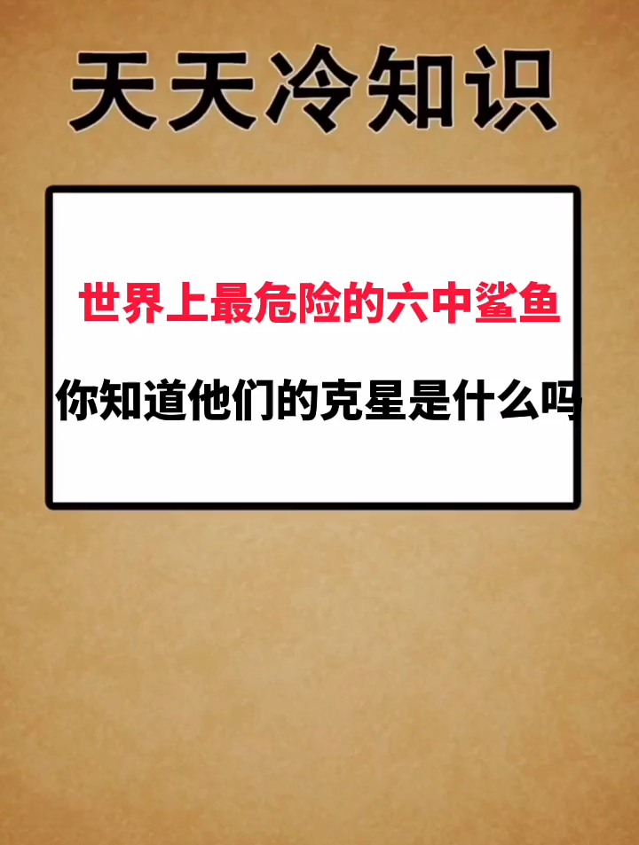 世界上最危险的六种鲨鱼,你知道他们的克星是什么吗?