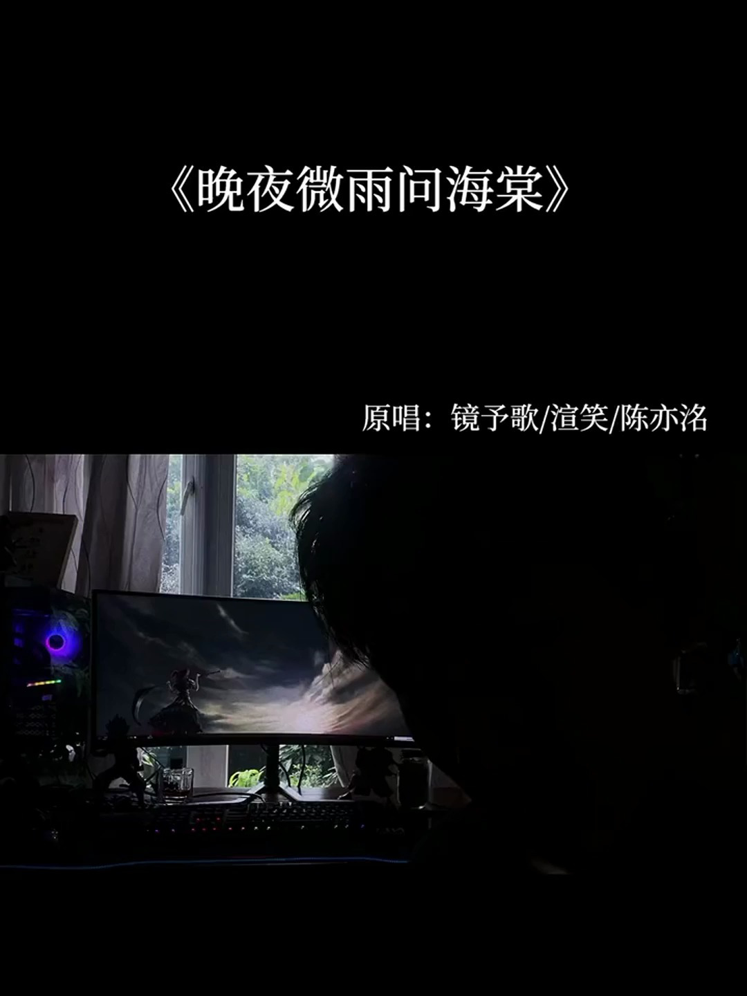 《晚夜微雨问海棠》
