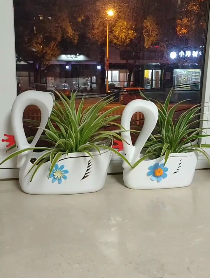 又做了一款大白鹅花盆,装饰花花教程再补发一下