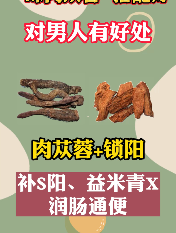 一味肉苁蓉 搭配好 对男人好处多