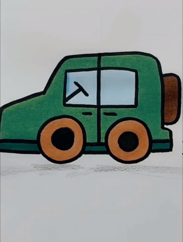 小汽车简笔画,简笔画教学