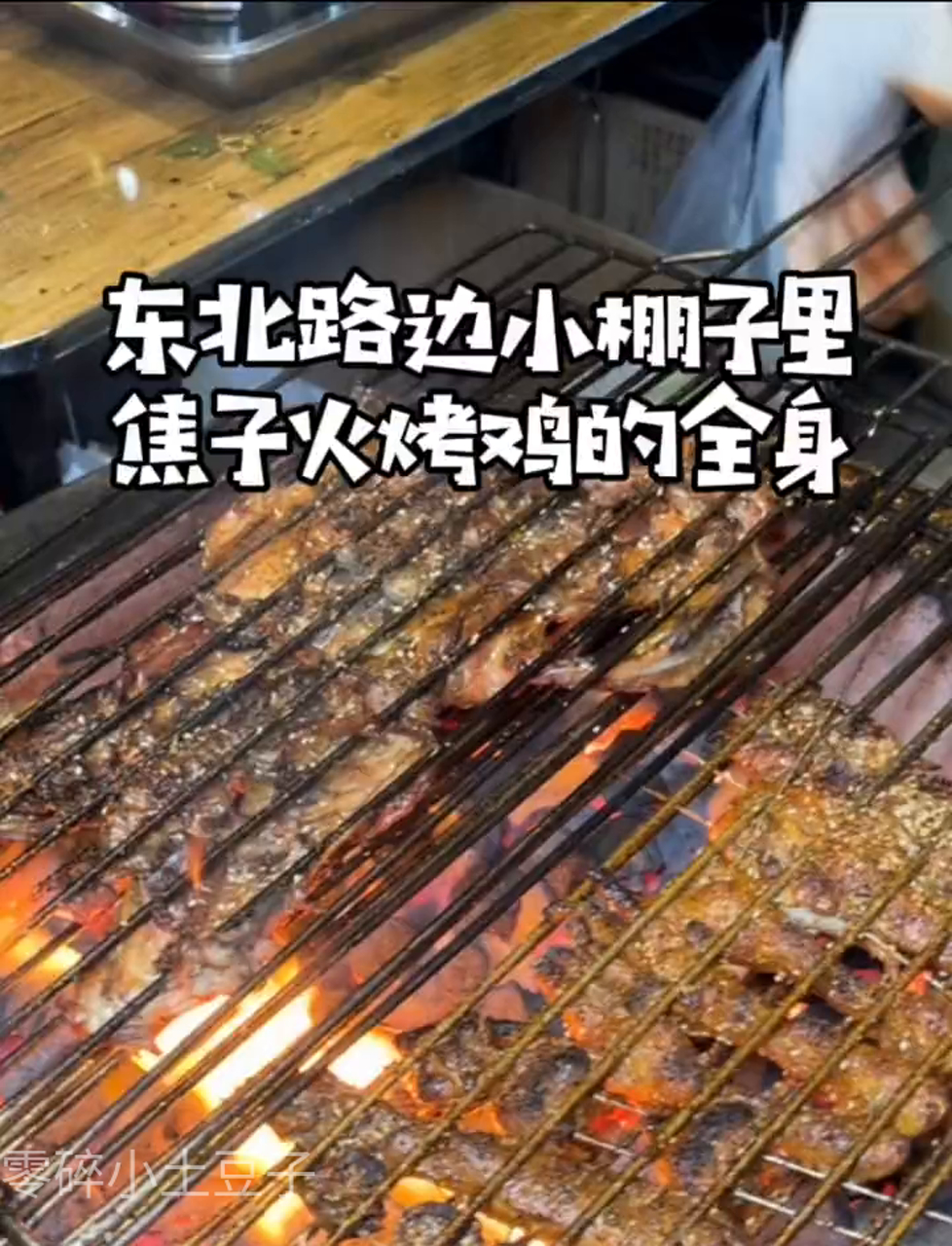 东北街边烤鸡小摊,别小看!焦香烤鸡,家的味道扑面来!