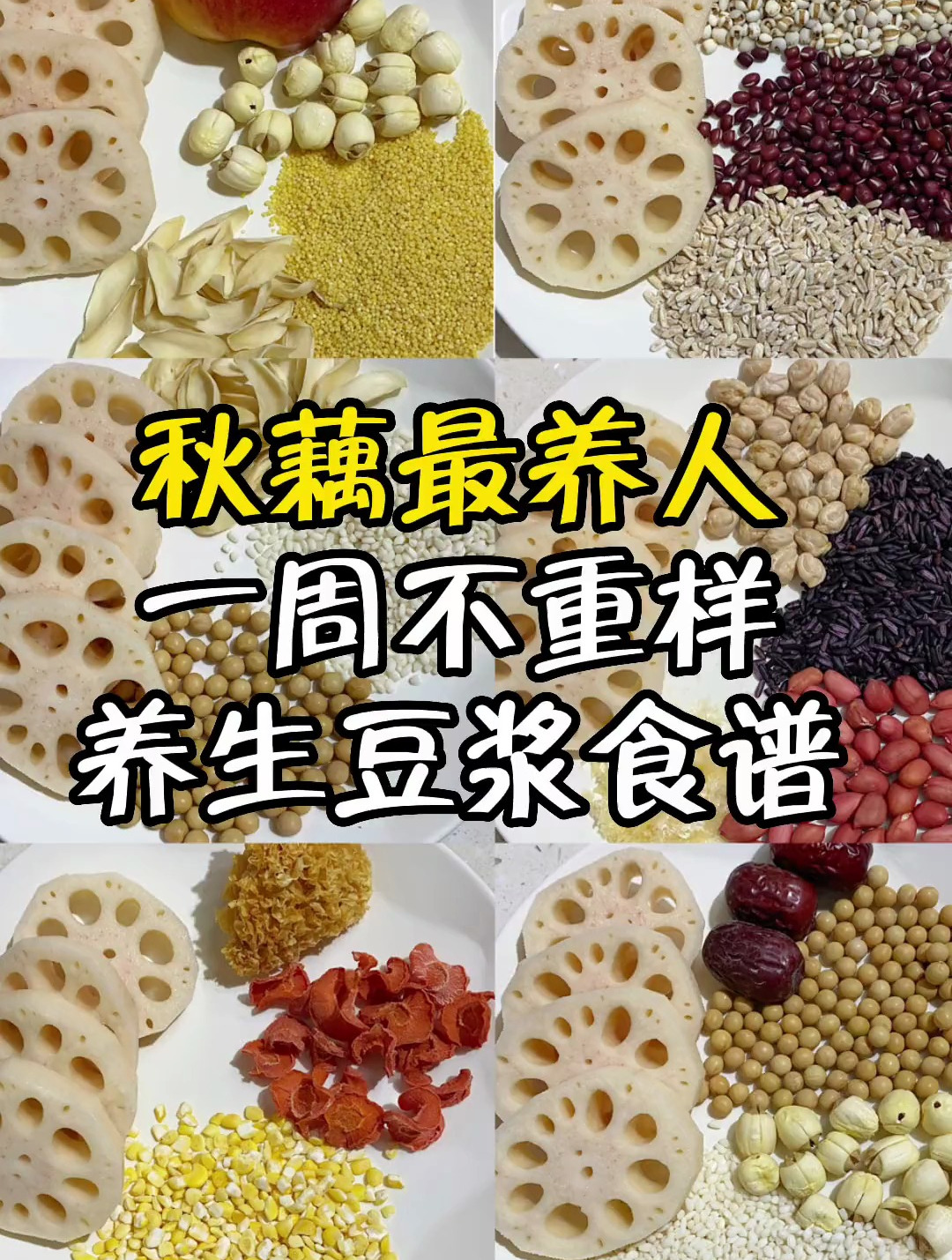 俗话说秋藕最养人,今天给大家分享一周不重样的养生豆浆食谱