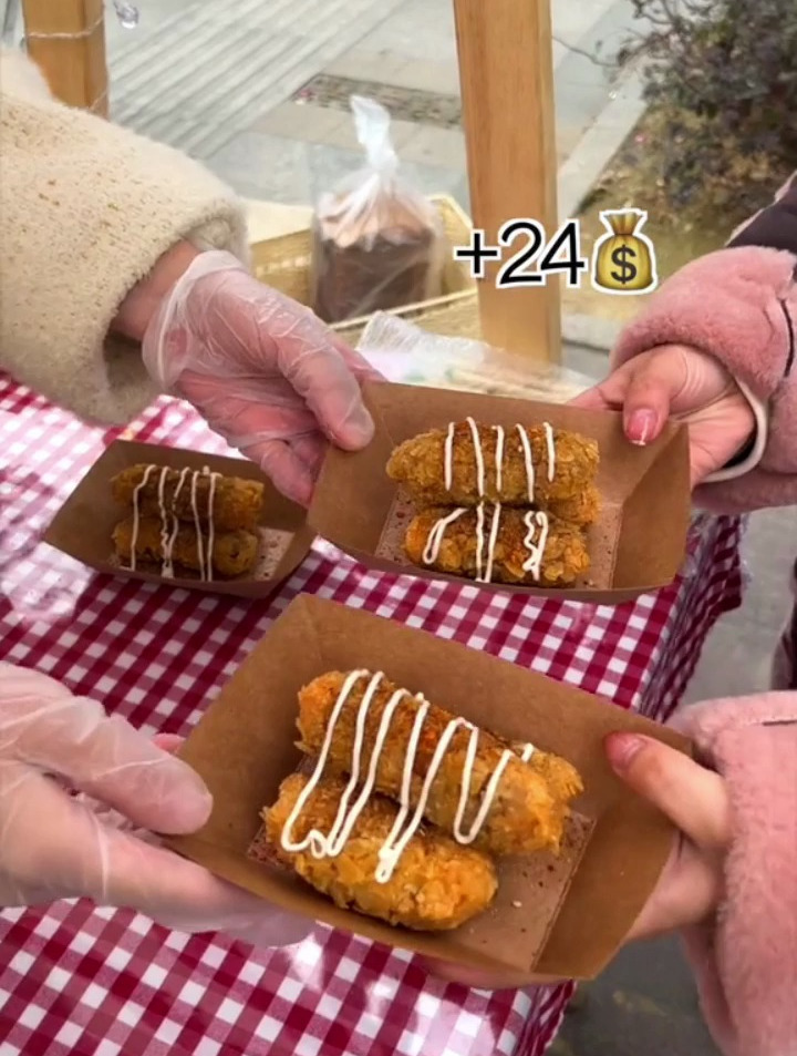 成本418摆摊卖肥牛虾滑卷能赚多少
