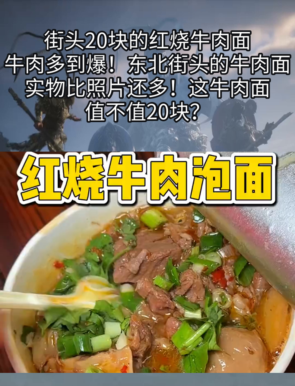 街头20块的红烧牛肉面,牛肉多到爆!东北街头的牛肉面,实物比照片还多!这牛肉面,值不值20