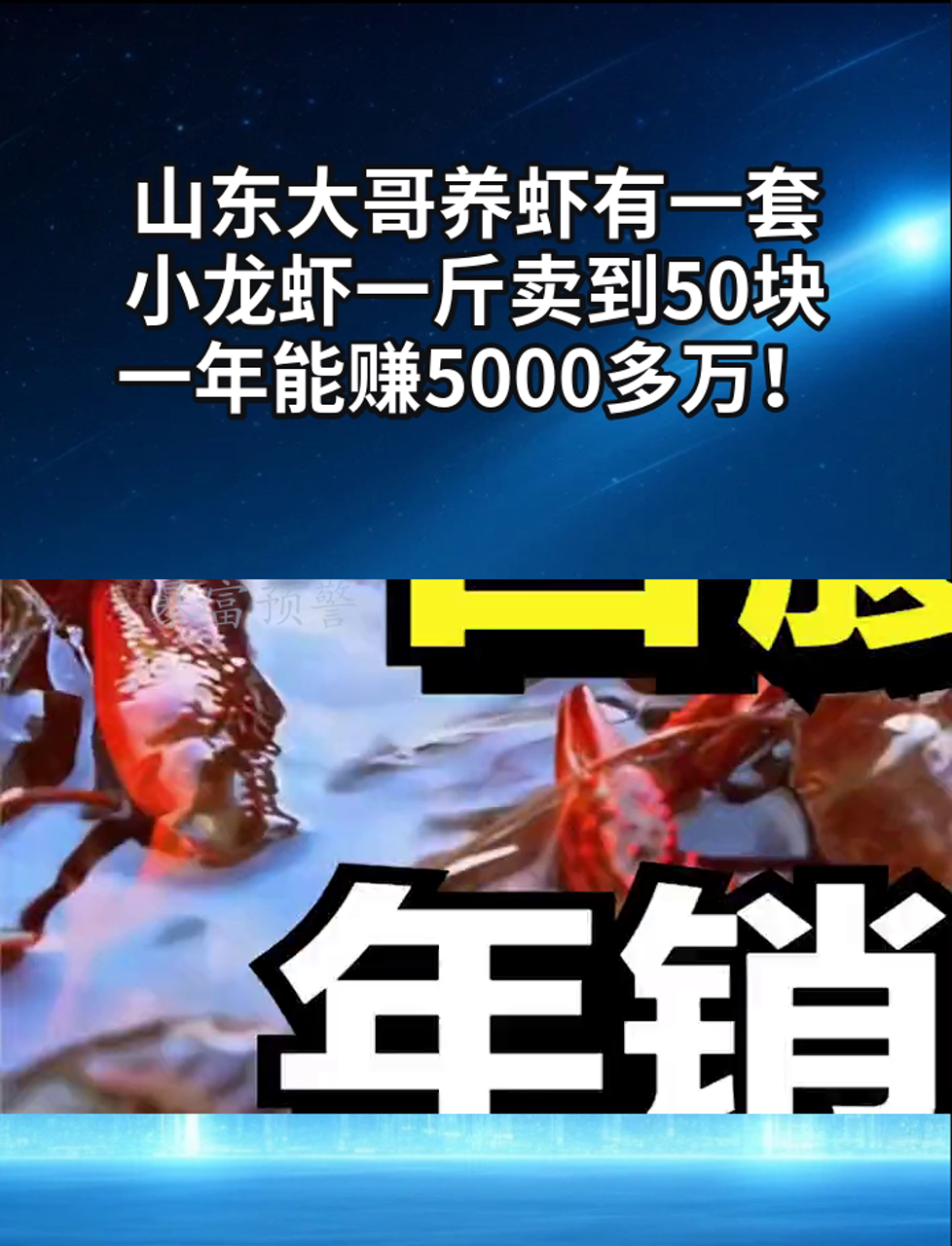 山东大哥养虾有一套,小龙虾一斤卖到50块,一年能赚5000多万!