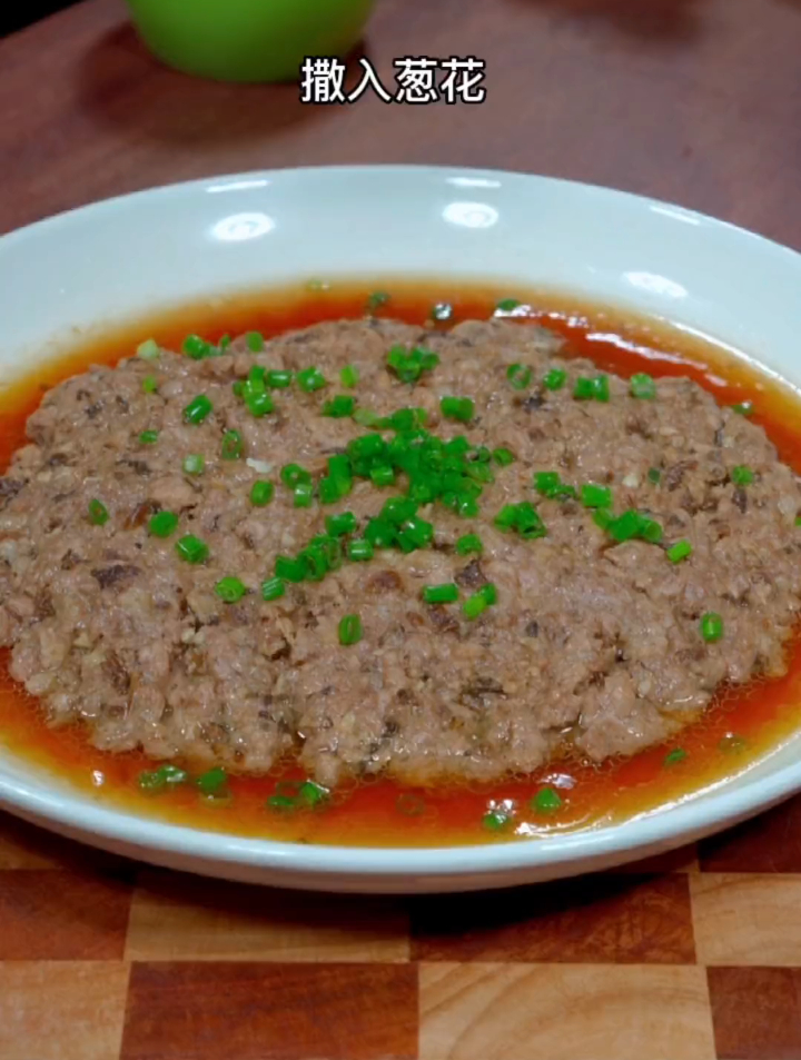 梅菜蒸肉末多年沒吃了还是那么下饭,广式老味!