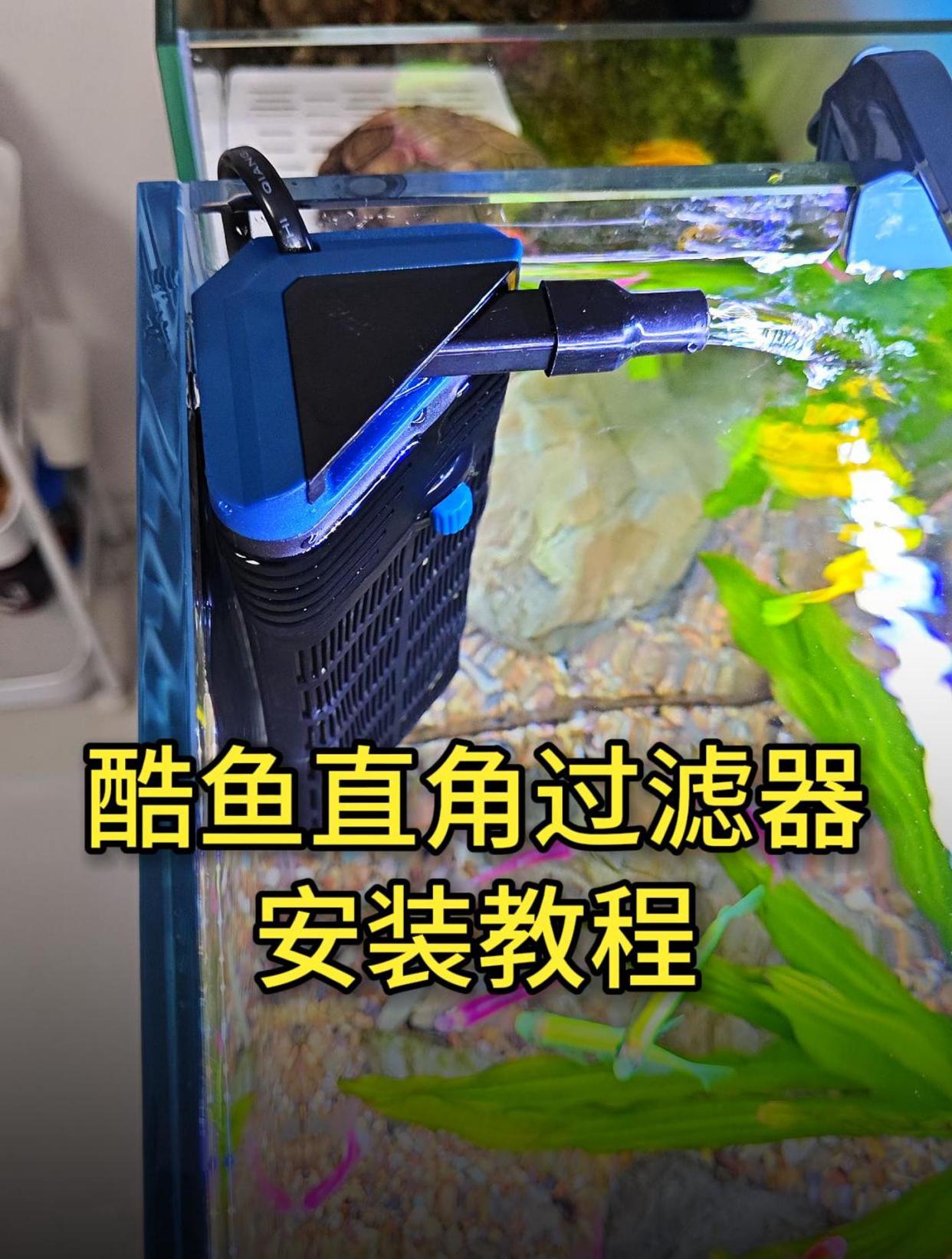 鱼缸直角过滤器,适合小型鱼缸和低水位龟缸,详细安装教程