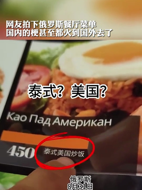 网友拍下俄罗斯餐厅菜单,国内的梗甚至都火到国外去了