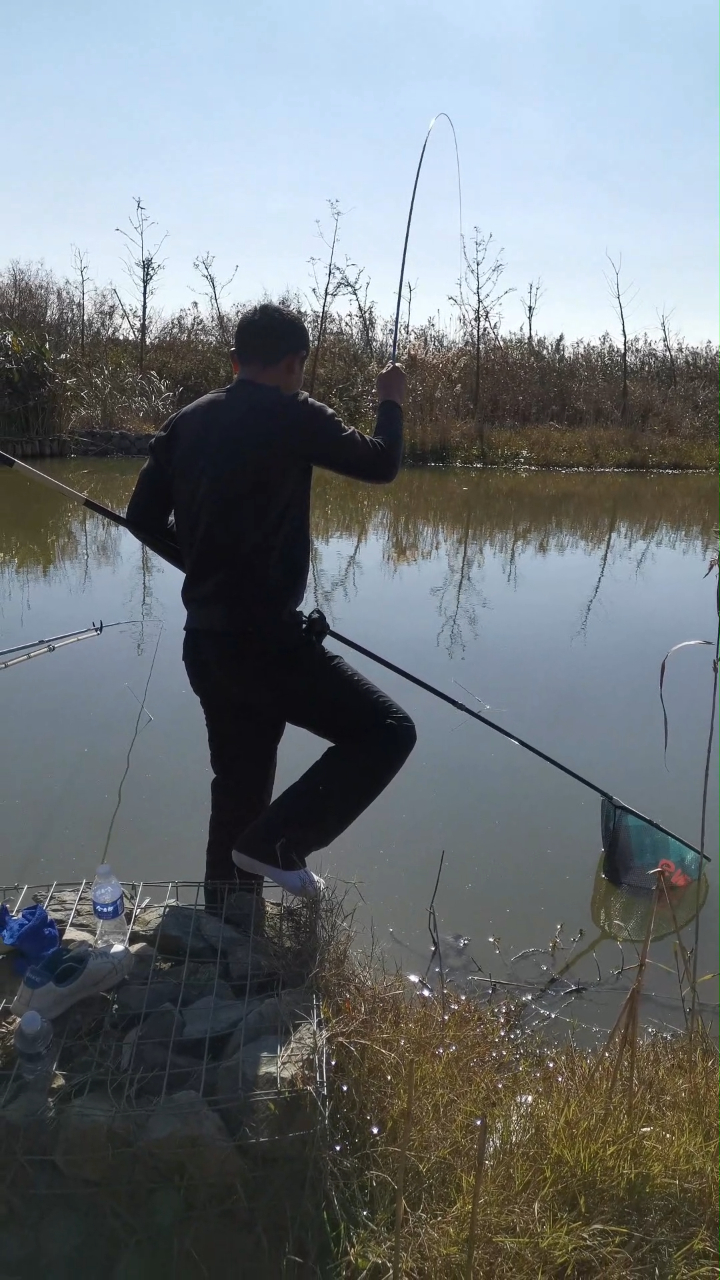 小钩细线遇到大鱼,跑鱼大家开心,上鱼自己开心!