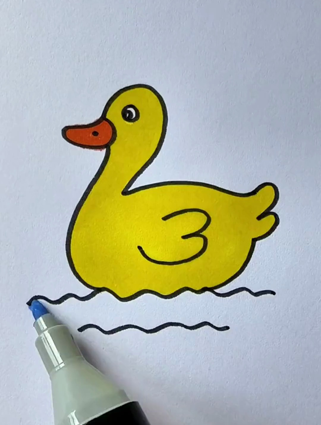 用数字233画小黄鸭