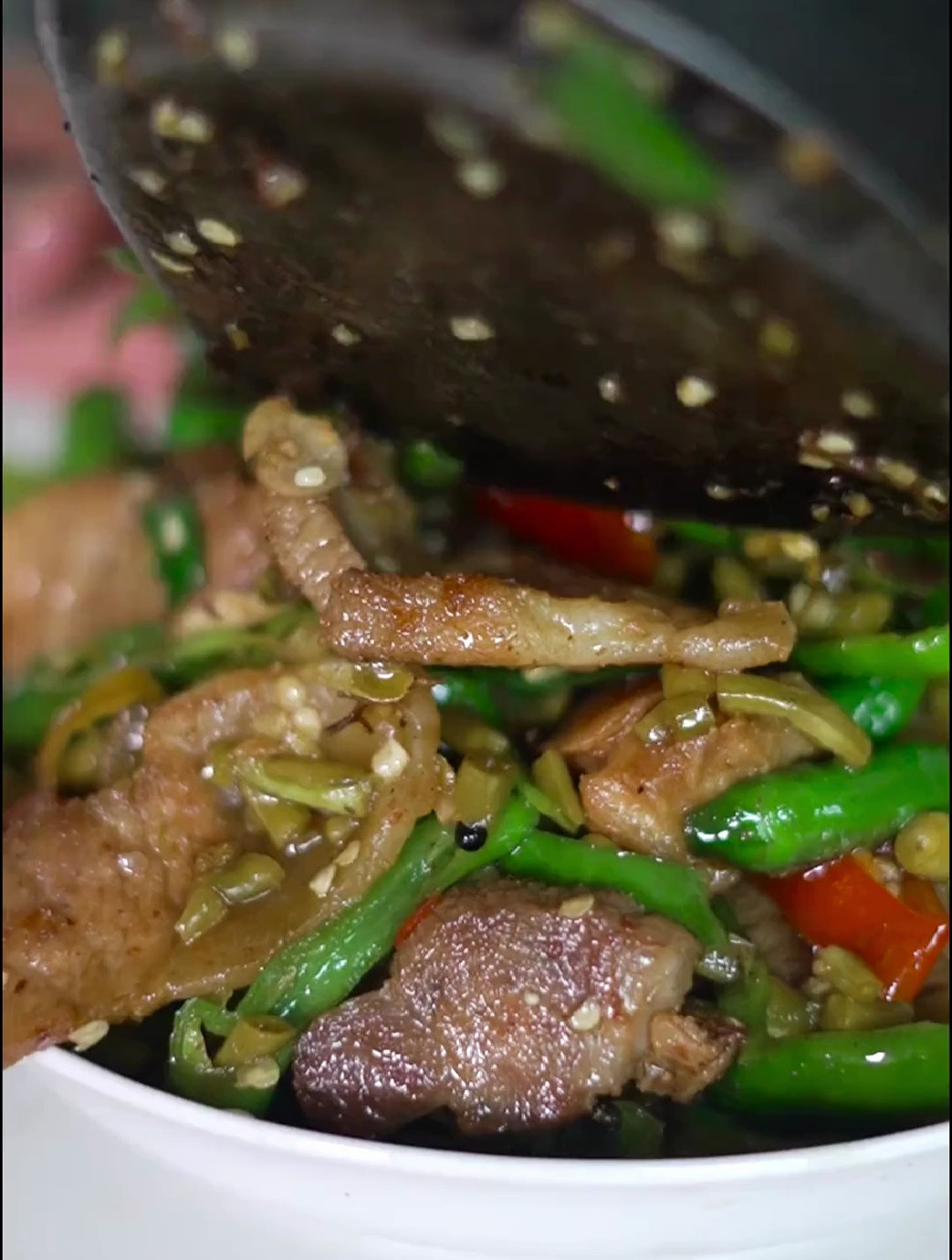 这个辣椒炒肉看着喜欢吃吗?还有豆豉 家乡菜 乡村味道