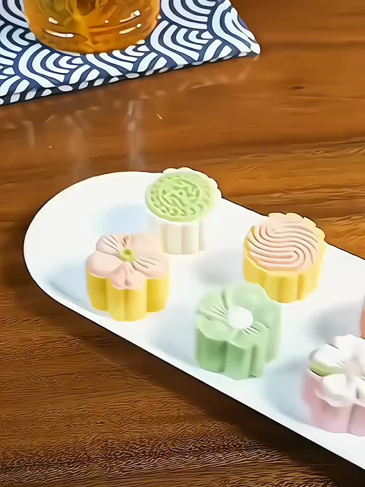 月饼模具新款手压式家用冰皮绿豆糕压花模具