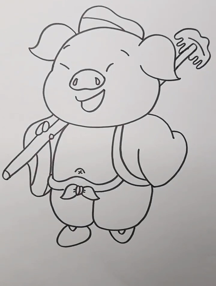 胖胖的二师兄 猪八戒 简笔画卡通