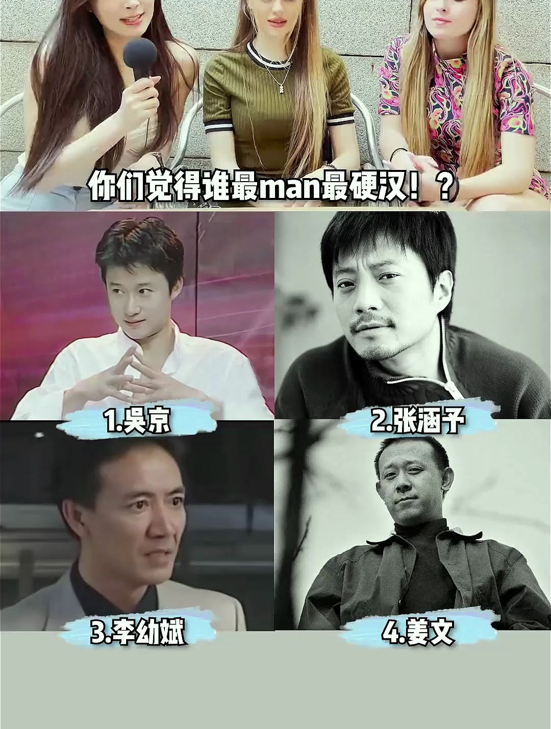 你觉得谁最man呢?硬汉 荷尔蒙 男神 吴京 肌肉 张涵予 李幼斌