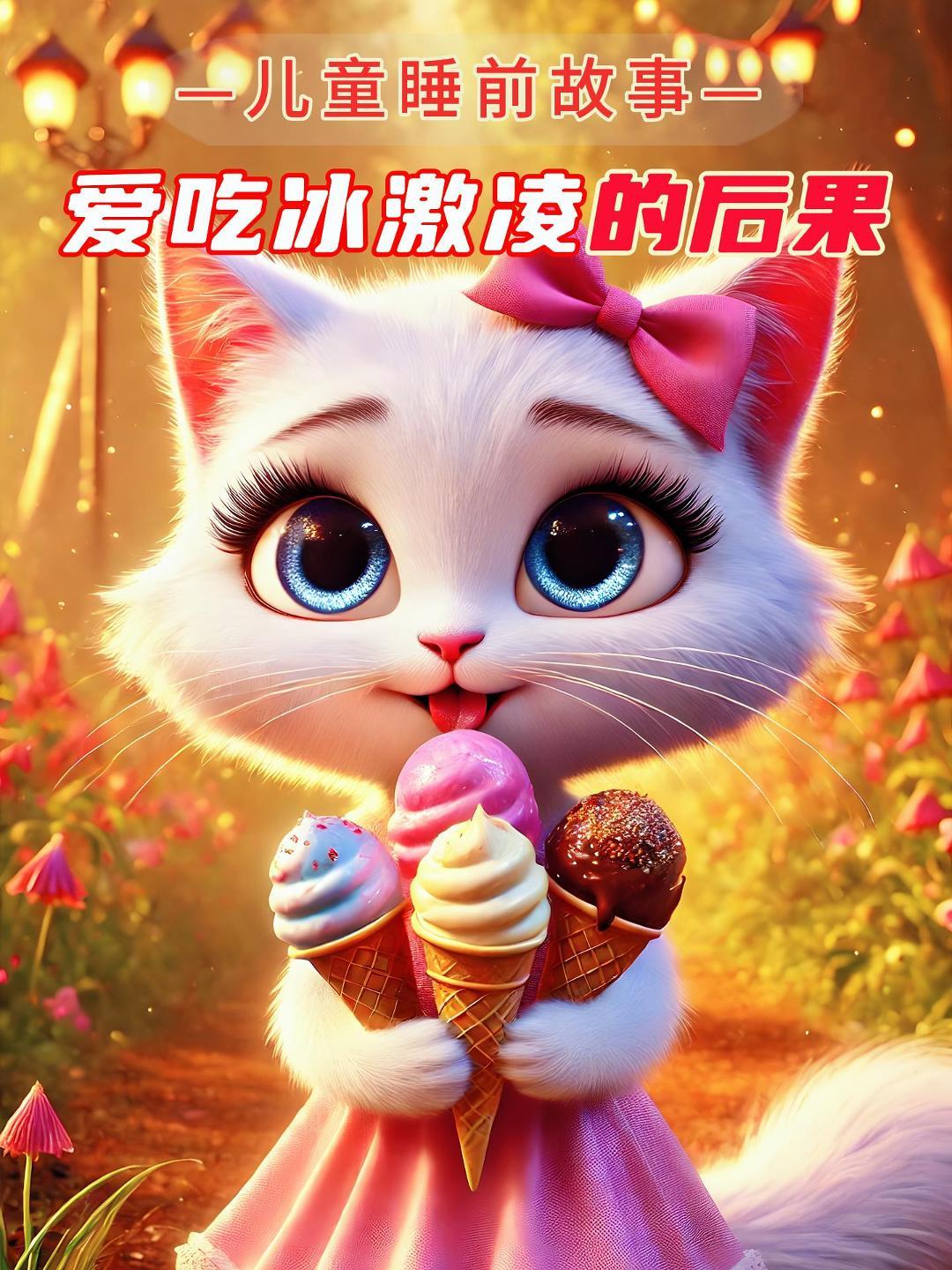 儿童故事《爱吃冰激凌的后果》3-6岁儿童睡前故事,有声绘本