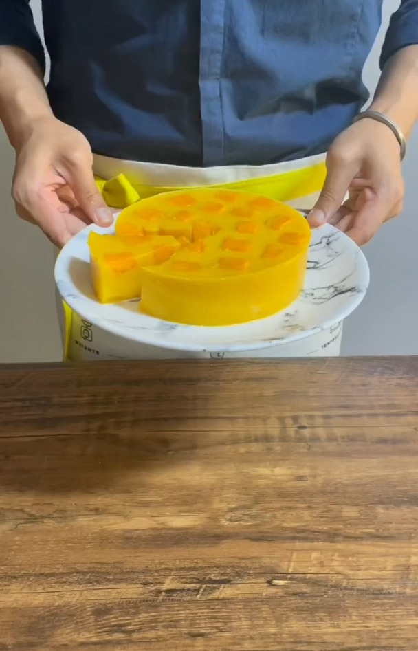 美食vlog,芒果慕斯蛋糕