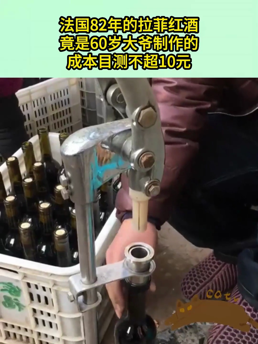 法国82年的拉菲红酒,竟是60岁大爷制作的,成本目测不超10元!