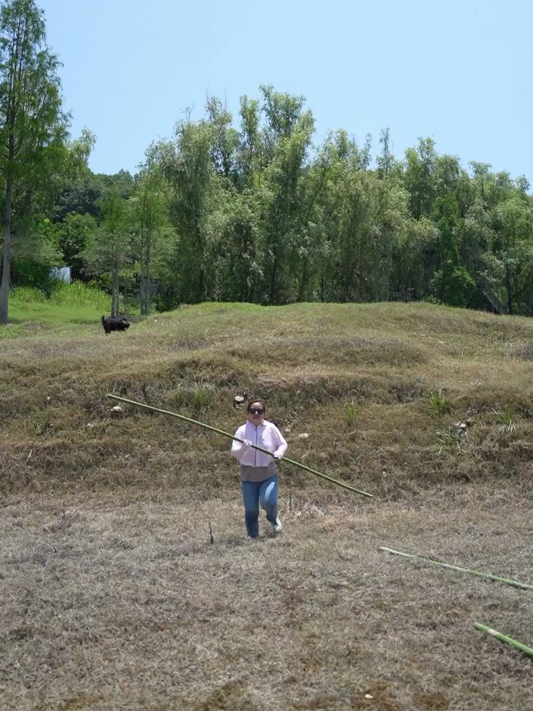 爸爸带着我和表弟去湖里钓鱼钓