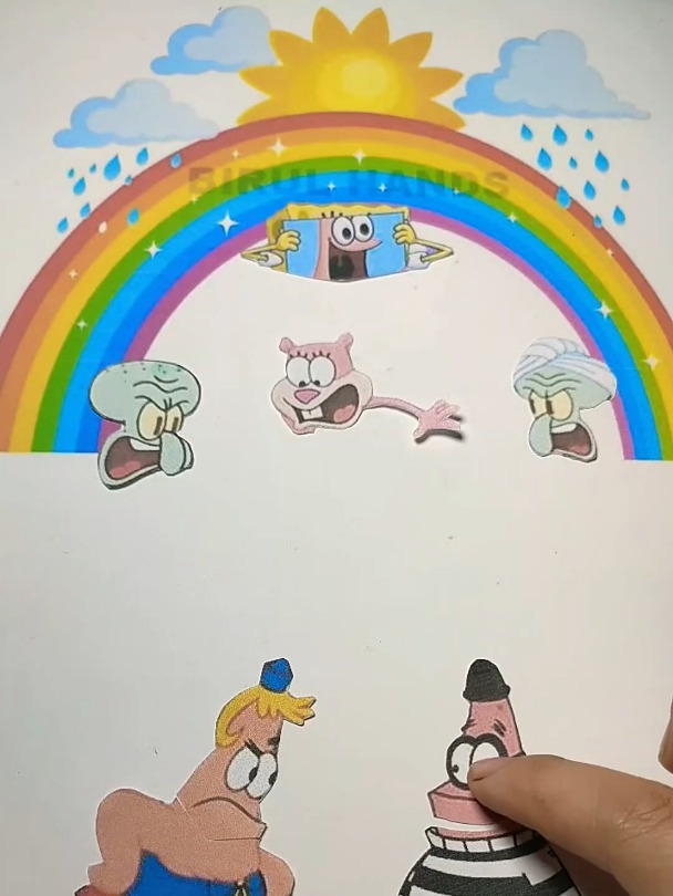 拼图:穿着黑白连衣裙的派大星