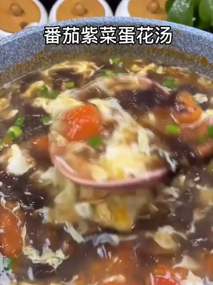 奇趣 饭店里的番茄紫菜鸡蛋汤原来是这样做的!不用淀粉也