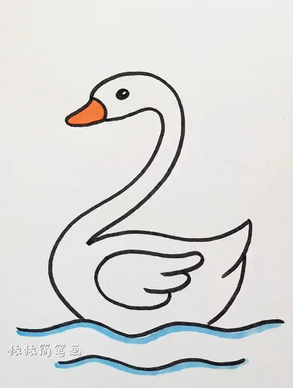 大白鹅这样画简单易学一看就会,快来动笔画一画吧