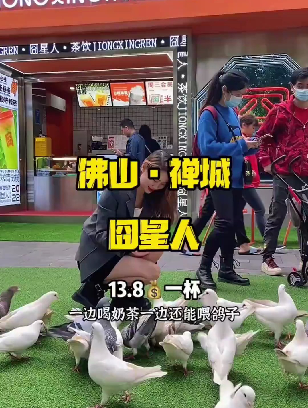 一边喝奶茶一边喂鸽子,快约上那个ta来享受一份惬意的下午时光吧