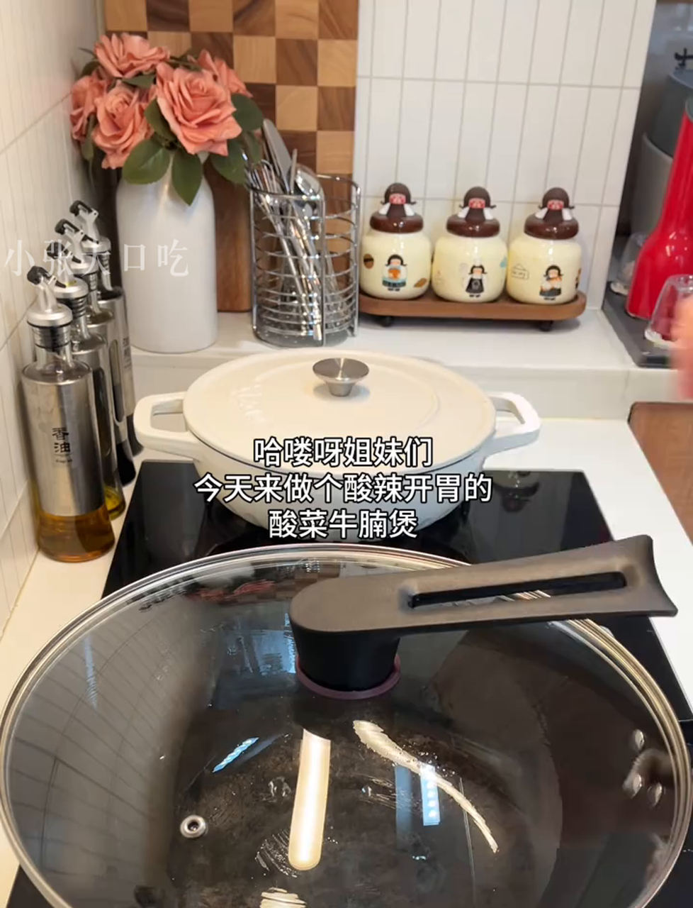 今天下厨就做酸菜炖牛肉和葱香烧肉吧!