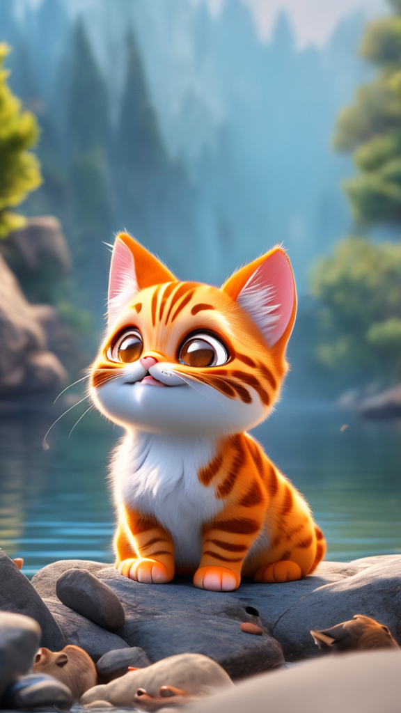 儿童故事:小猫钓鱼