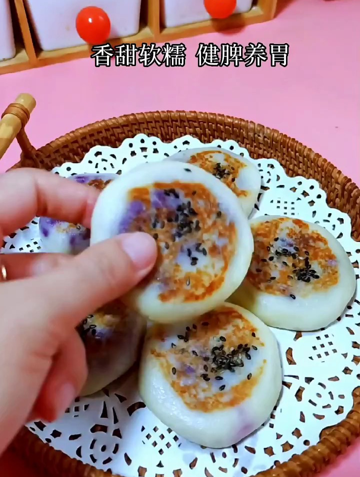 适合十个月以上宝宝吃的山药紫薯饼,香甜软糯,健脾养胃