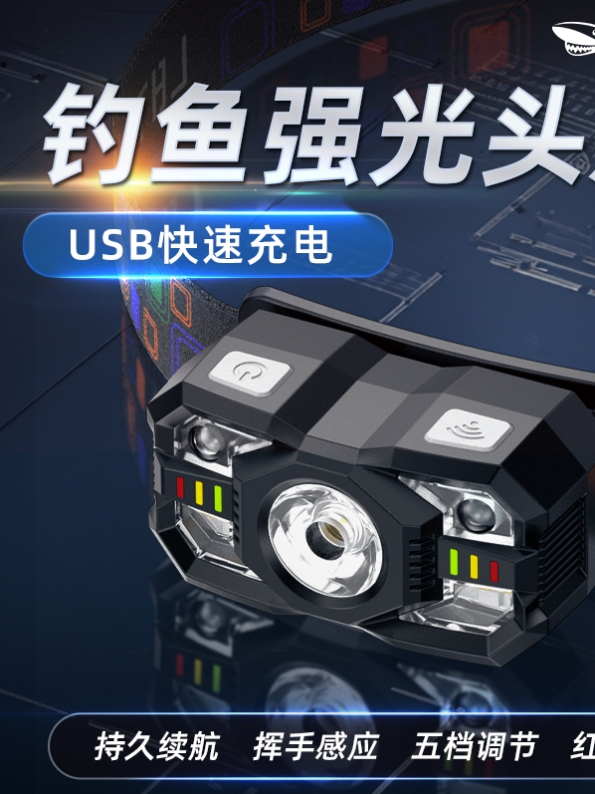 夜钓不再迷茫!超亮头戴式钓鱼灯,户外超长续航!夜钓必备神器!