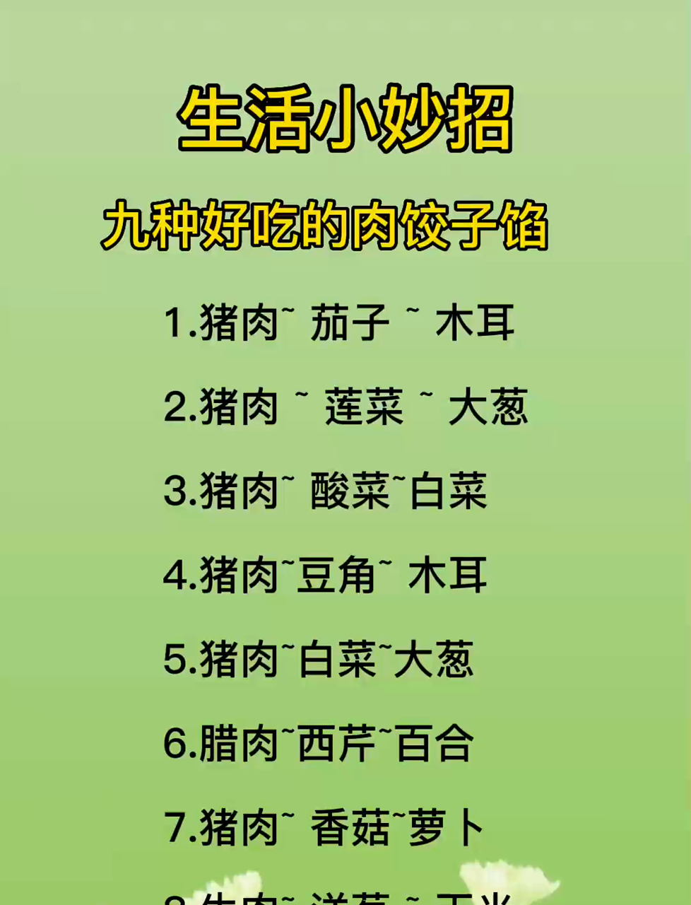 超诱人！九种美味秘诀大揭秘，好吃到爆的肉饺子馅来啦