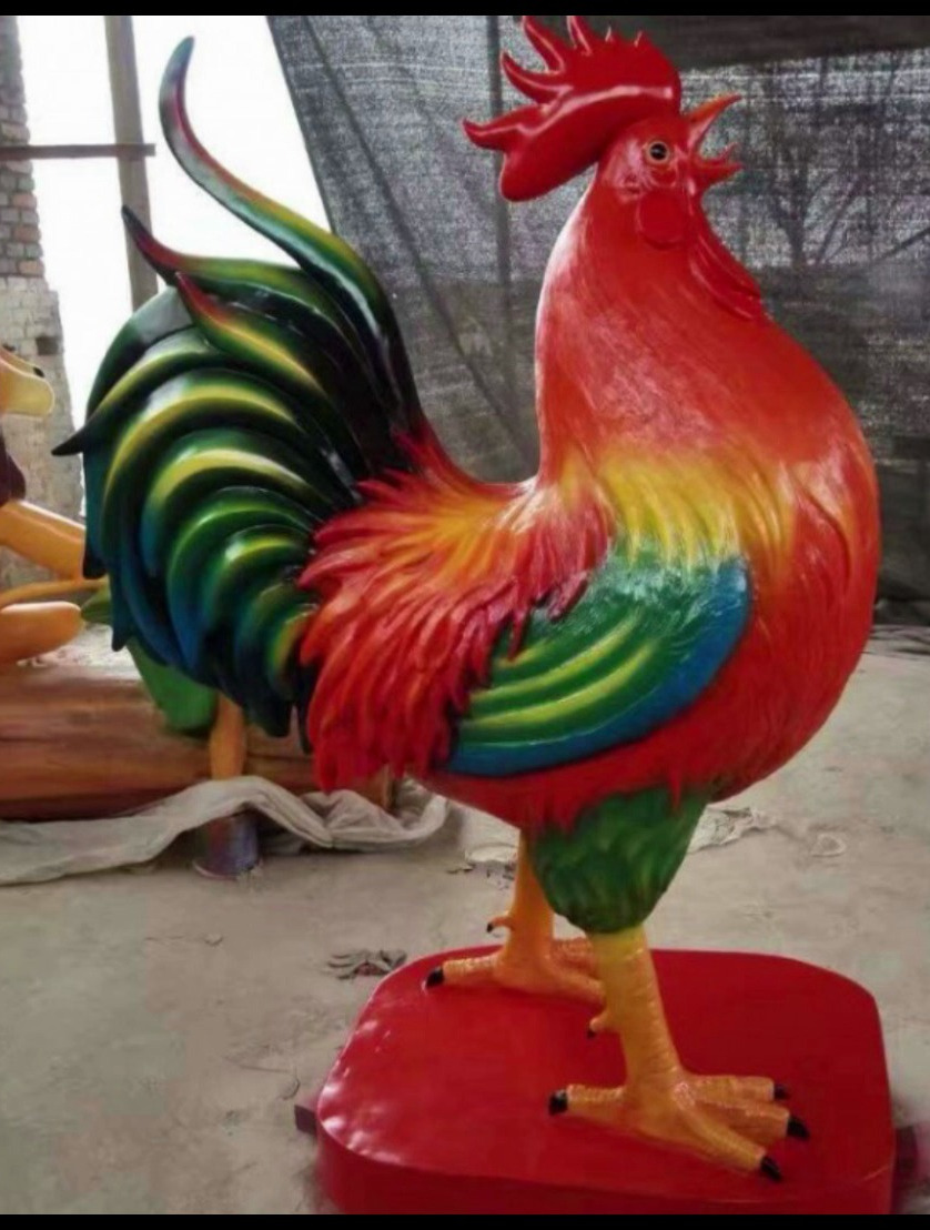 玻璃钢公鸡动物雕塑