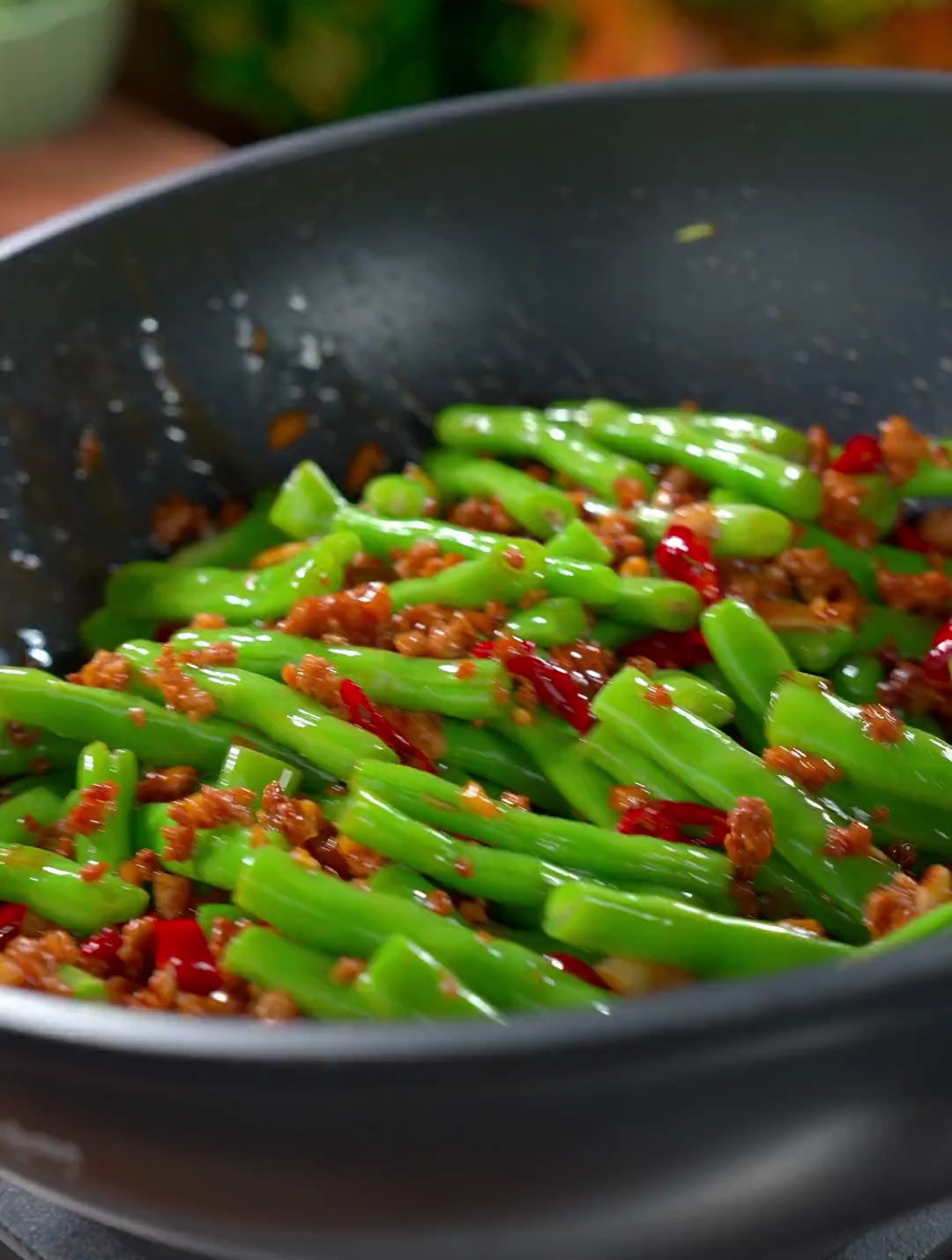 清脆可口的四季豆炒肉