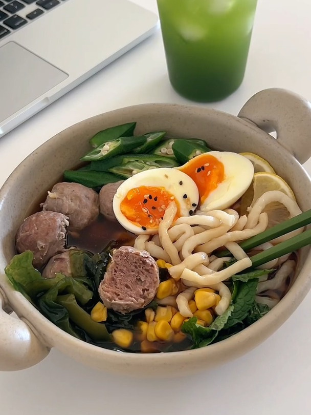 夏天一定要吃的冷泡,鱼面牛肉丸汤