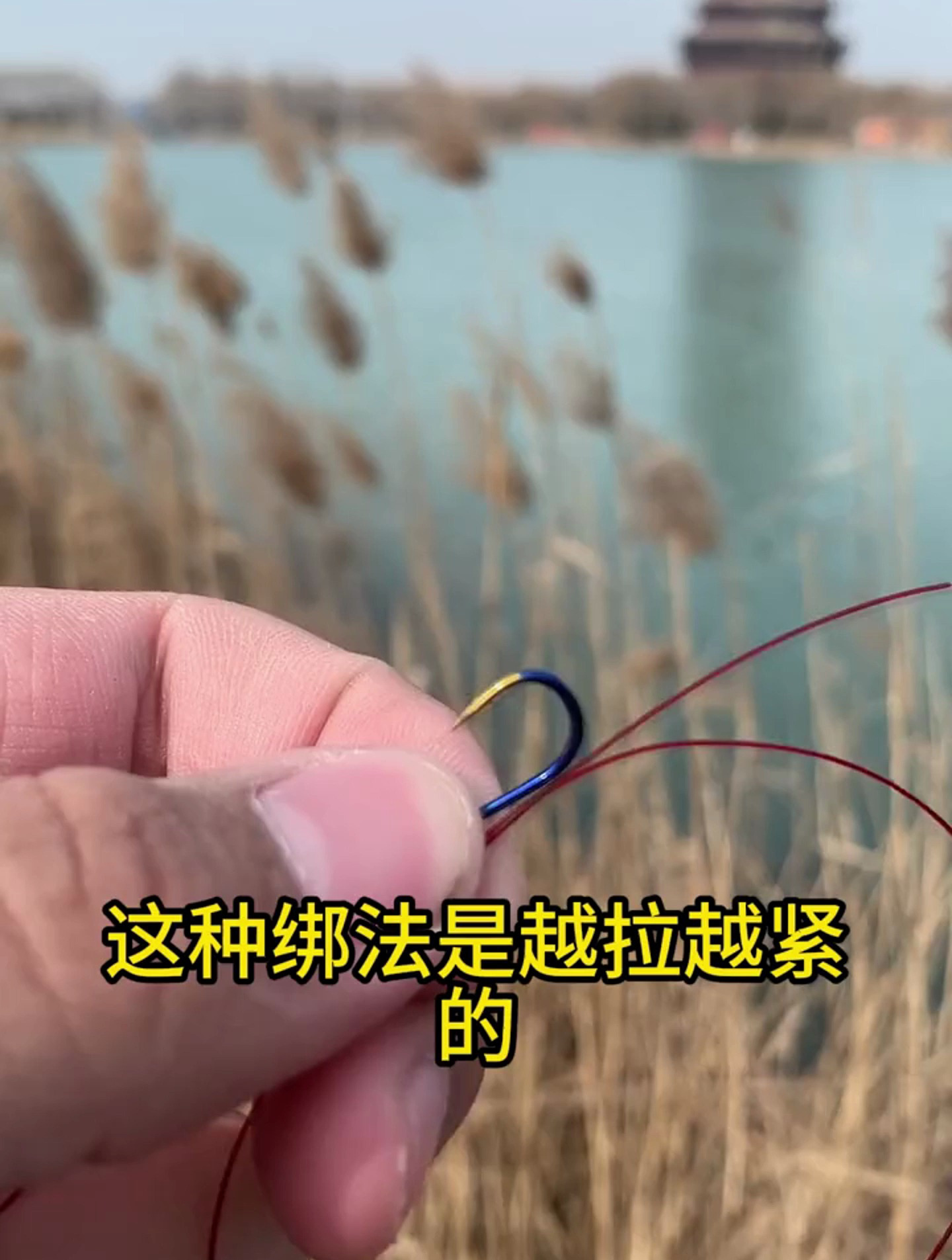 钓鱼首先要学会的绑法!让子线越拉越紧!