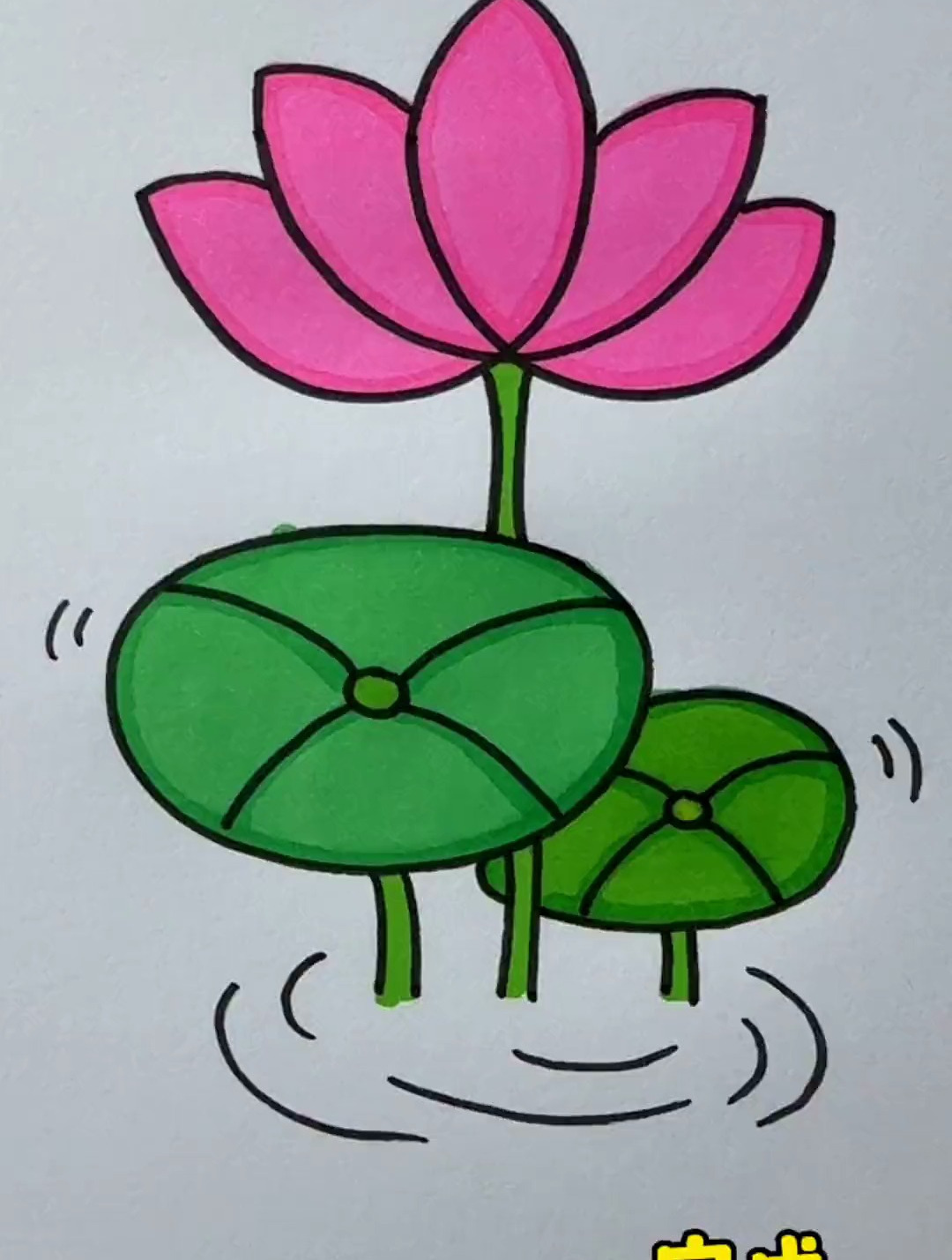 5. 三个C简单画荷花 简笔画