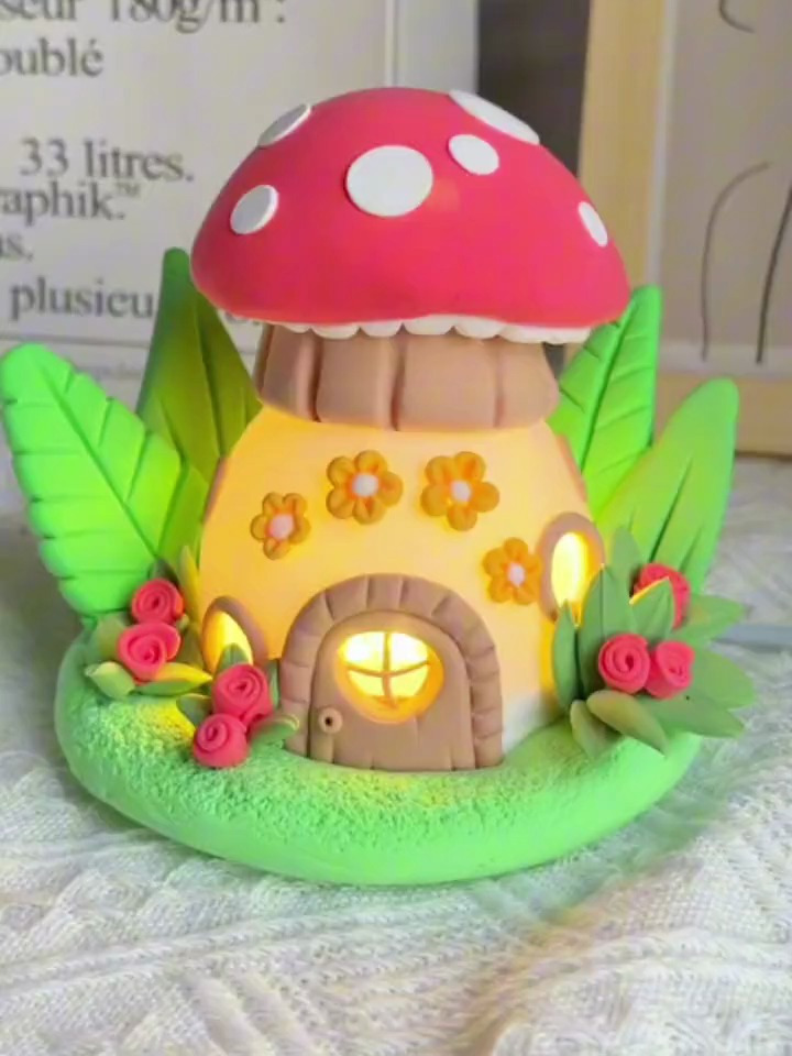 「粘土教程」蘑菇屋小夜灯